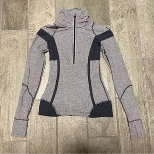 lululemon athletica Heathered Gray Long Sleeve Half-Zip Hoodie